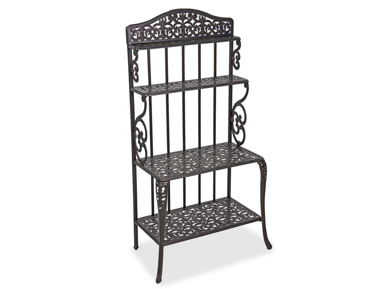 Milan Aged Bronze Cast Aluminum Bakers Rack