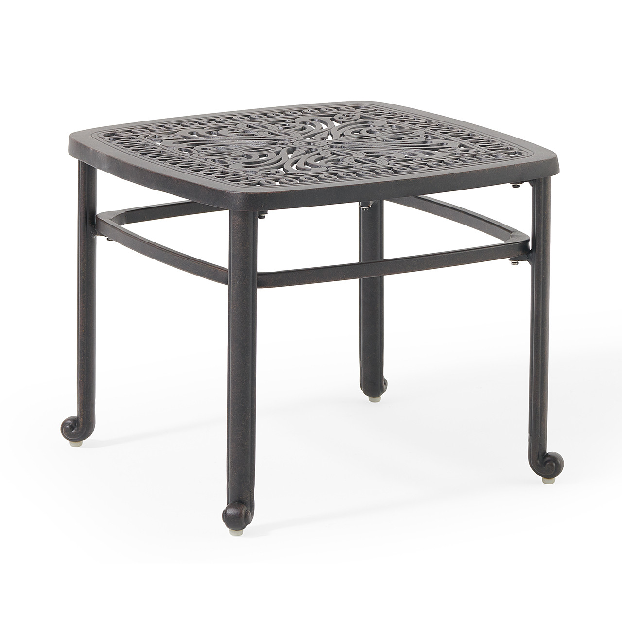 Verona Desert Bronze Cast Aluminum 21 in. Sq. End Table