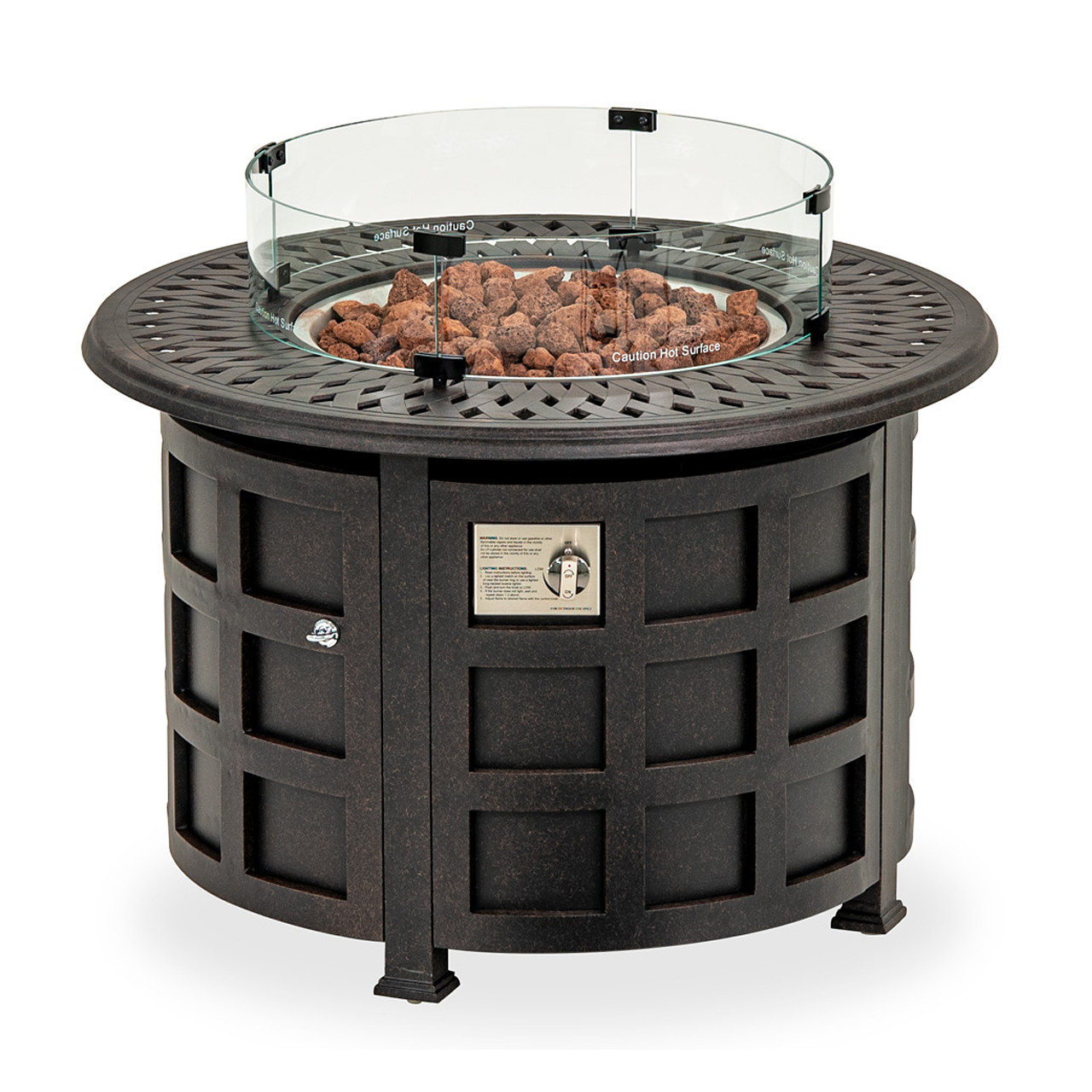 22 in. Glass Wind Screen, Fits 36 and 48 in. Fire Pit Table