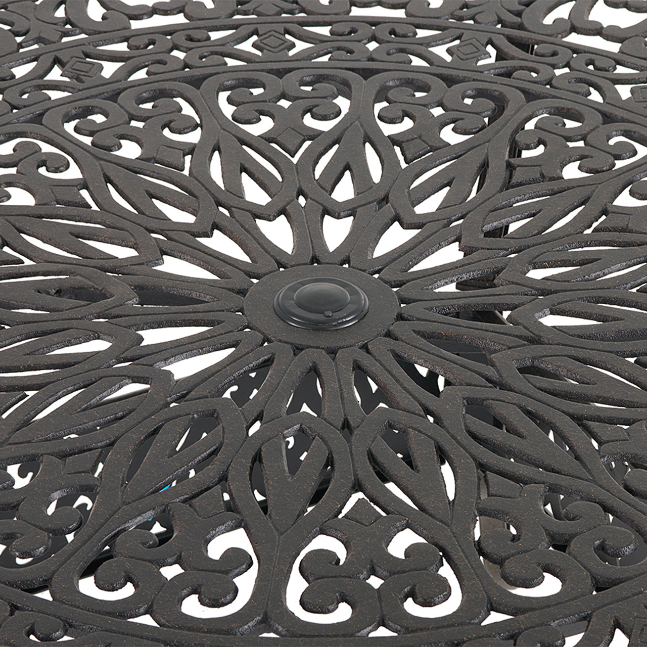 Naples Aged Bronze Cast Aluminum 60 in. D Dining Table
