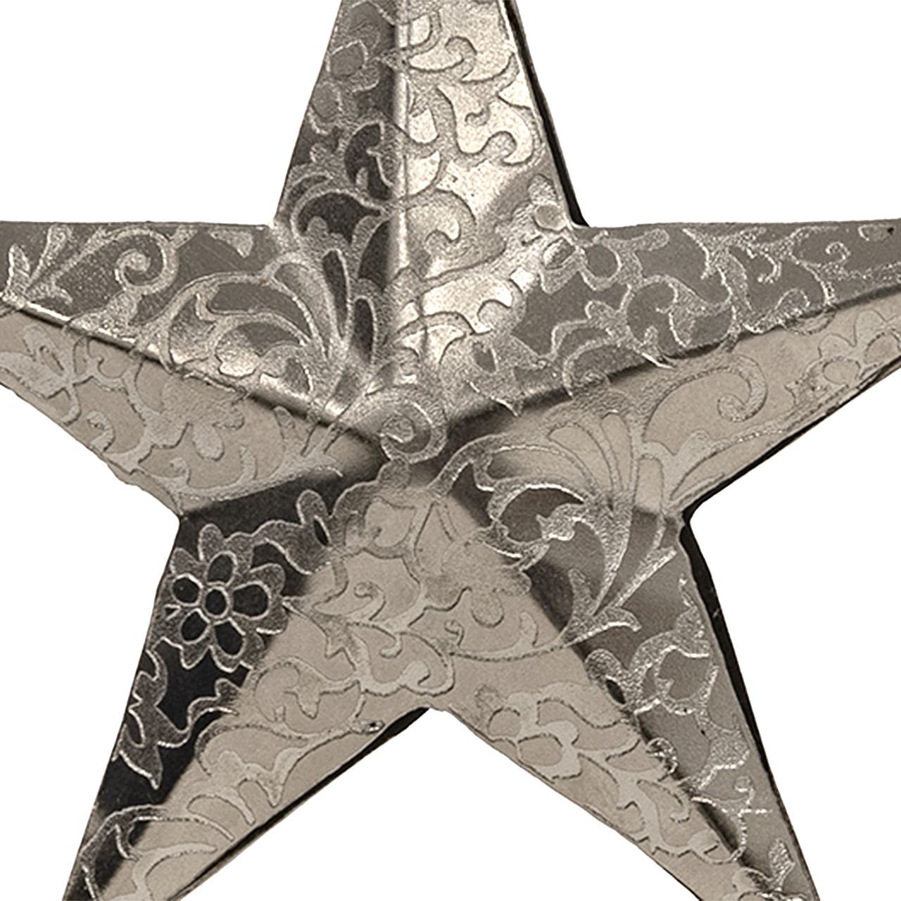 In-Store Only - 3.5 in. Etched Silver Star Iron Christmas Ornament