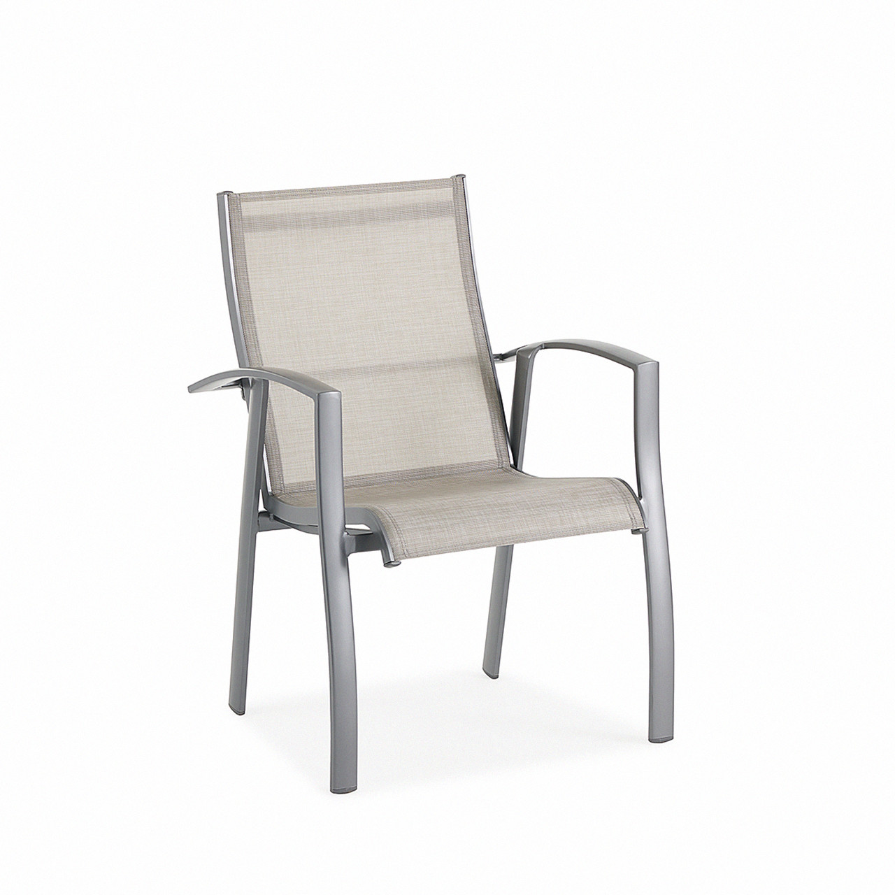 Ventura Pewter Aluminum with Pearl Sling Dining Chair