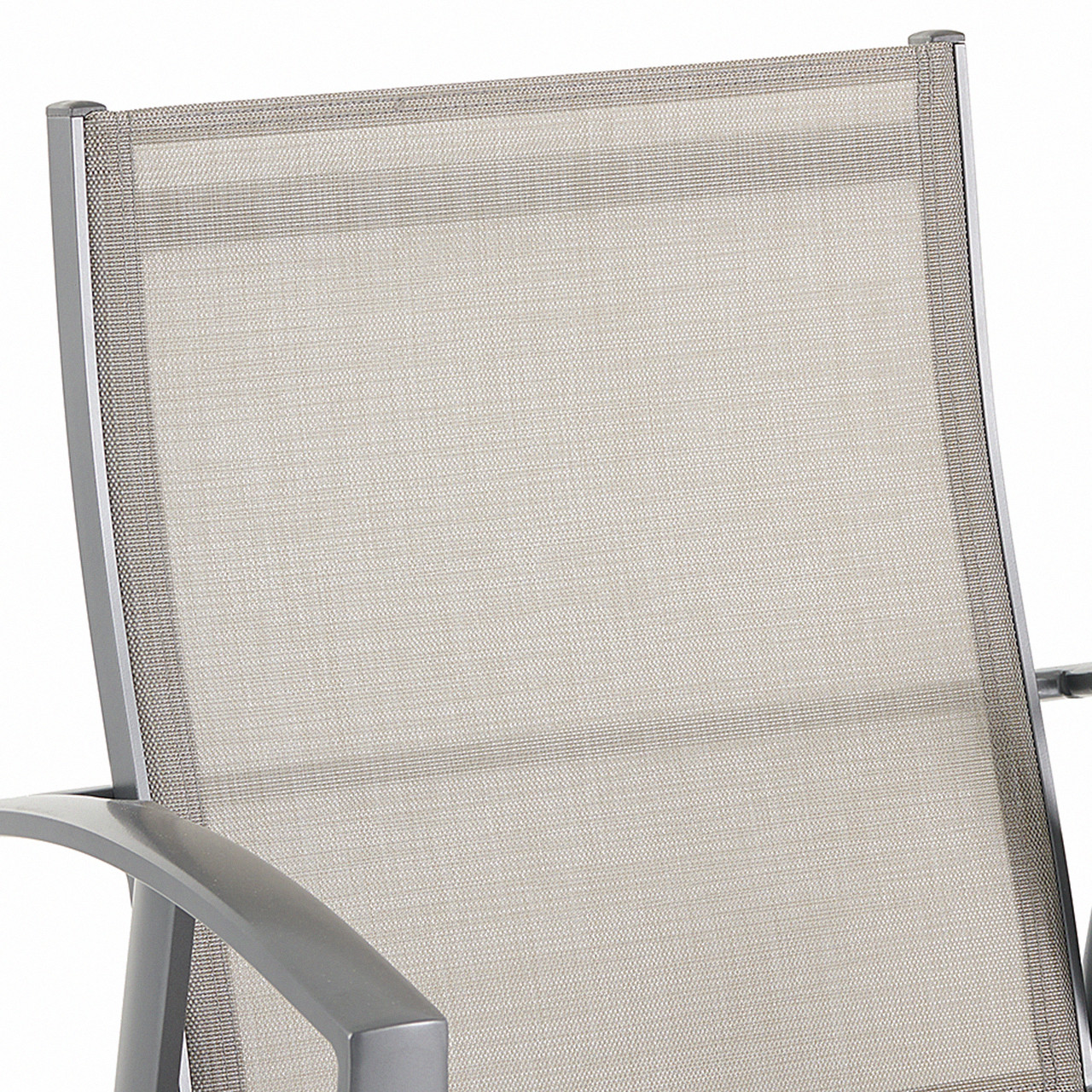 Ventura Pewter Aluminum with Pearl Sling Dining Chair