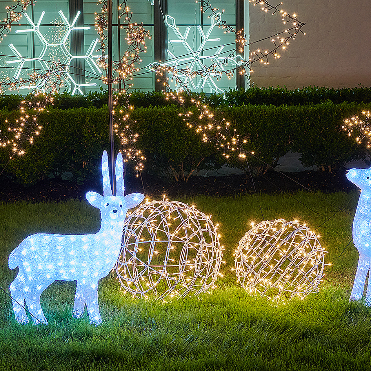 30 in. Pre-lit Reindeer Acrylic Christmas Decor Piece LED Cool White, 150 Lights