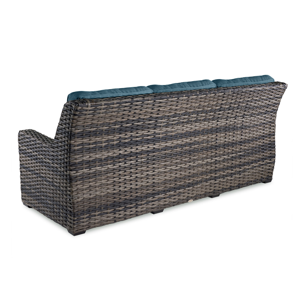 Tangiers Canola Seed Outdoor Wicker and Cast Lagoon Cushion Sofa