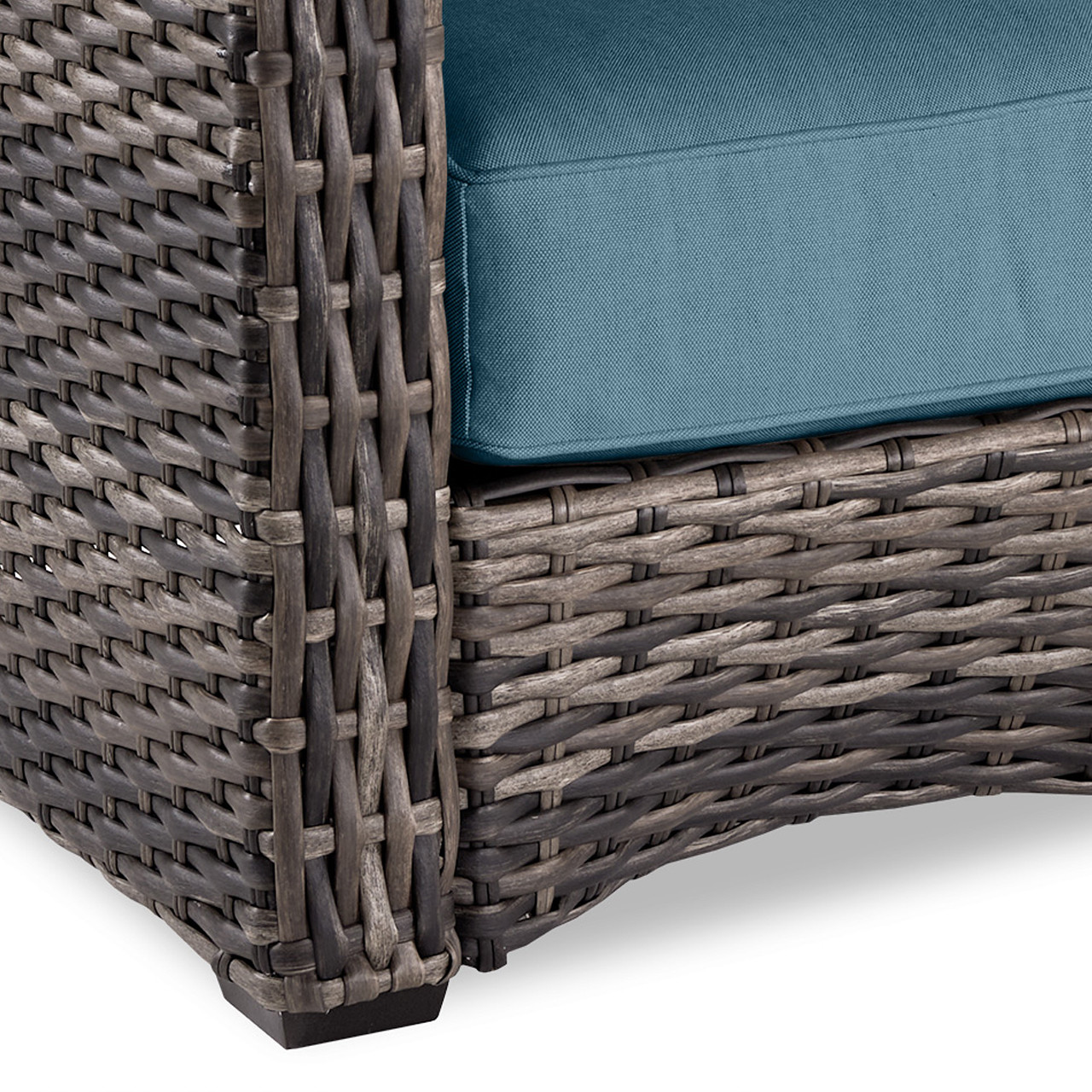 Tangiers Canola Seed Outdoor Wicker and Cast Lagoon Cushion Sofa