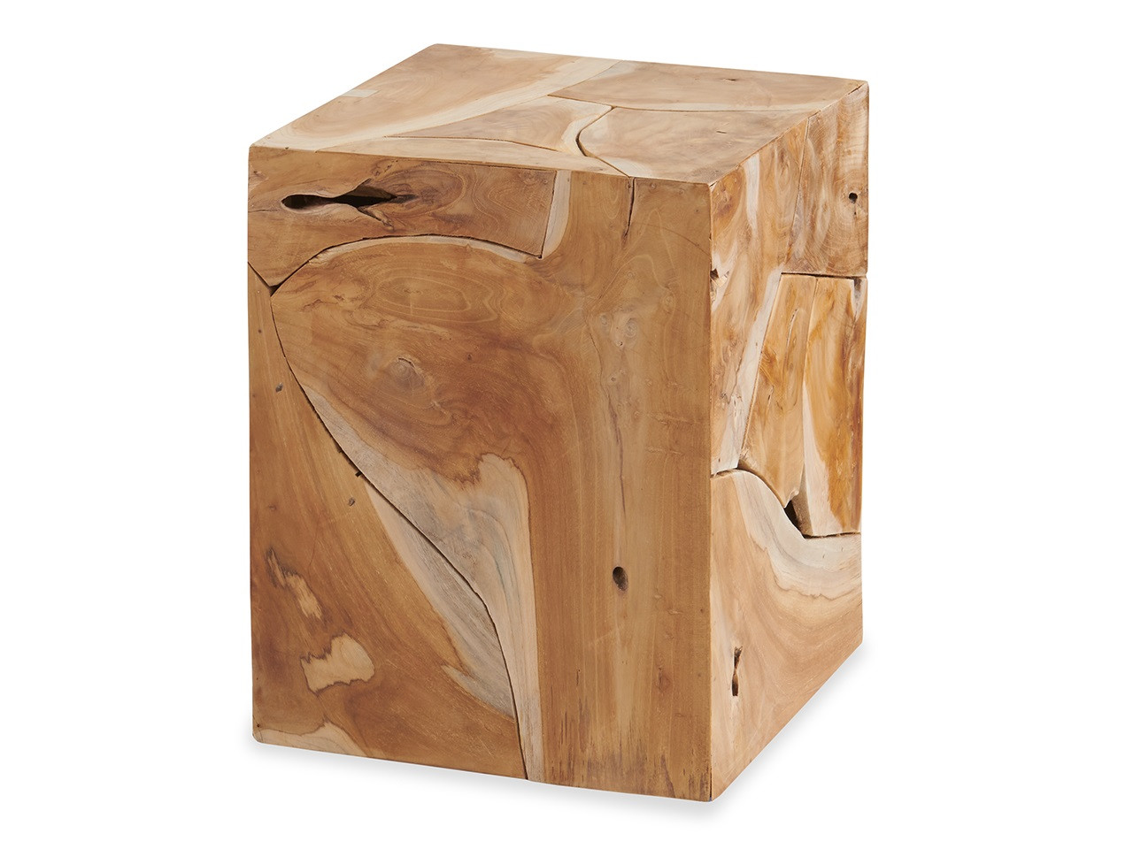 Teak Garden Classics Teak Root 16 in. Sq. Cube Stool/Side Table