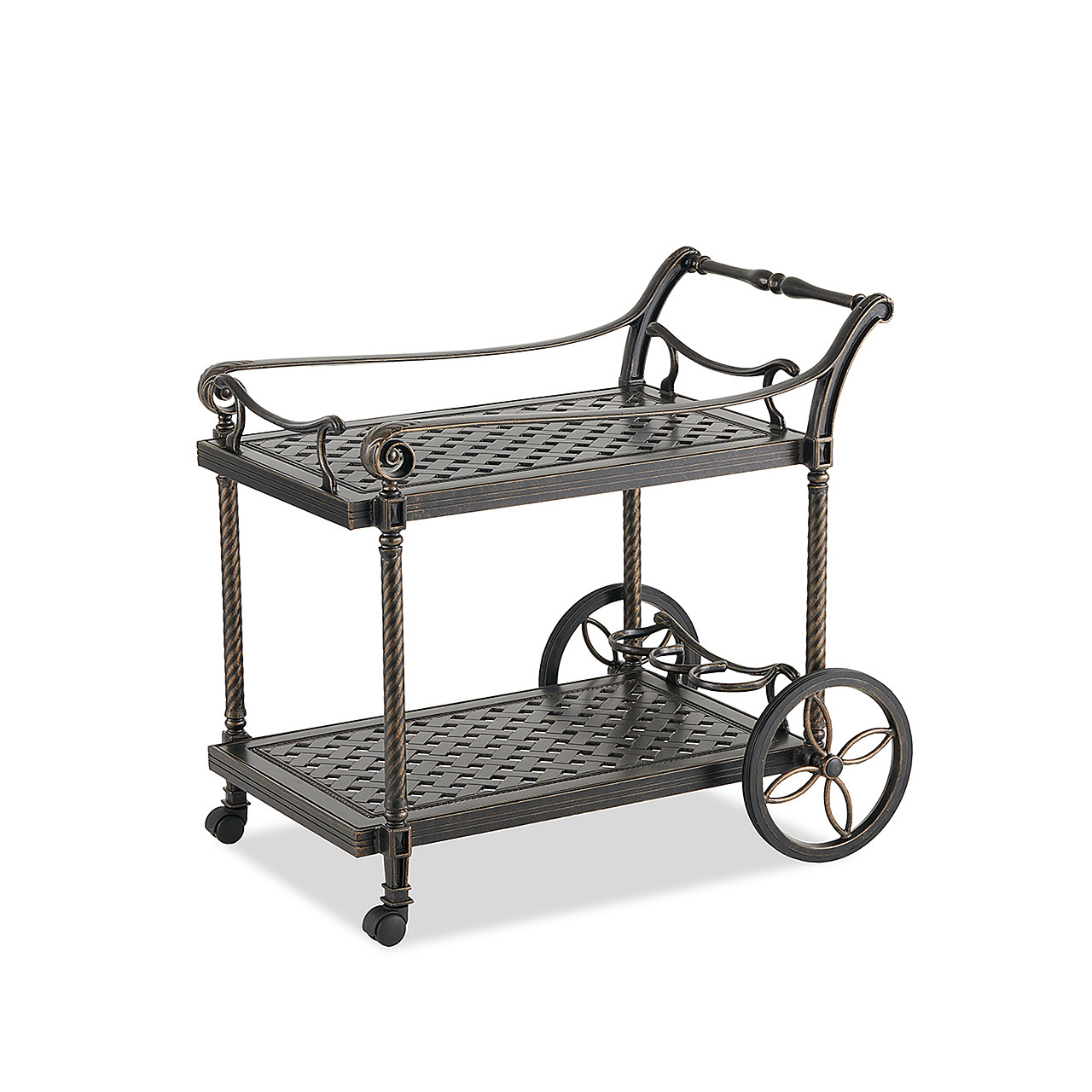 Florence Midnight Gold Cast Aluminum Serving Cart