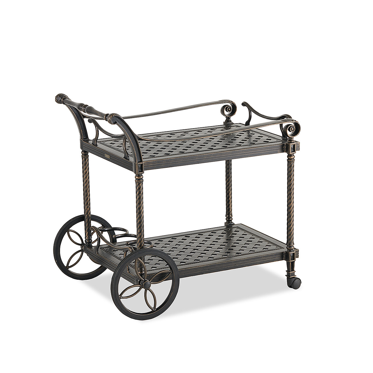 Florence Midnight Gold Cast Aluminum Serving Cart