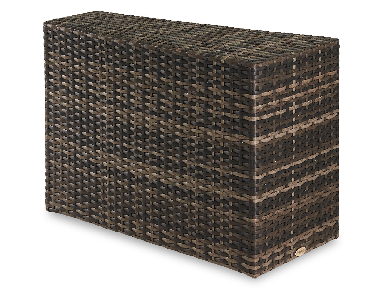 San Lucas Canola Seed Outdoor Wicker 34 x 17 in. Wedge End Table