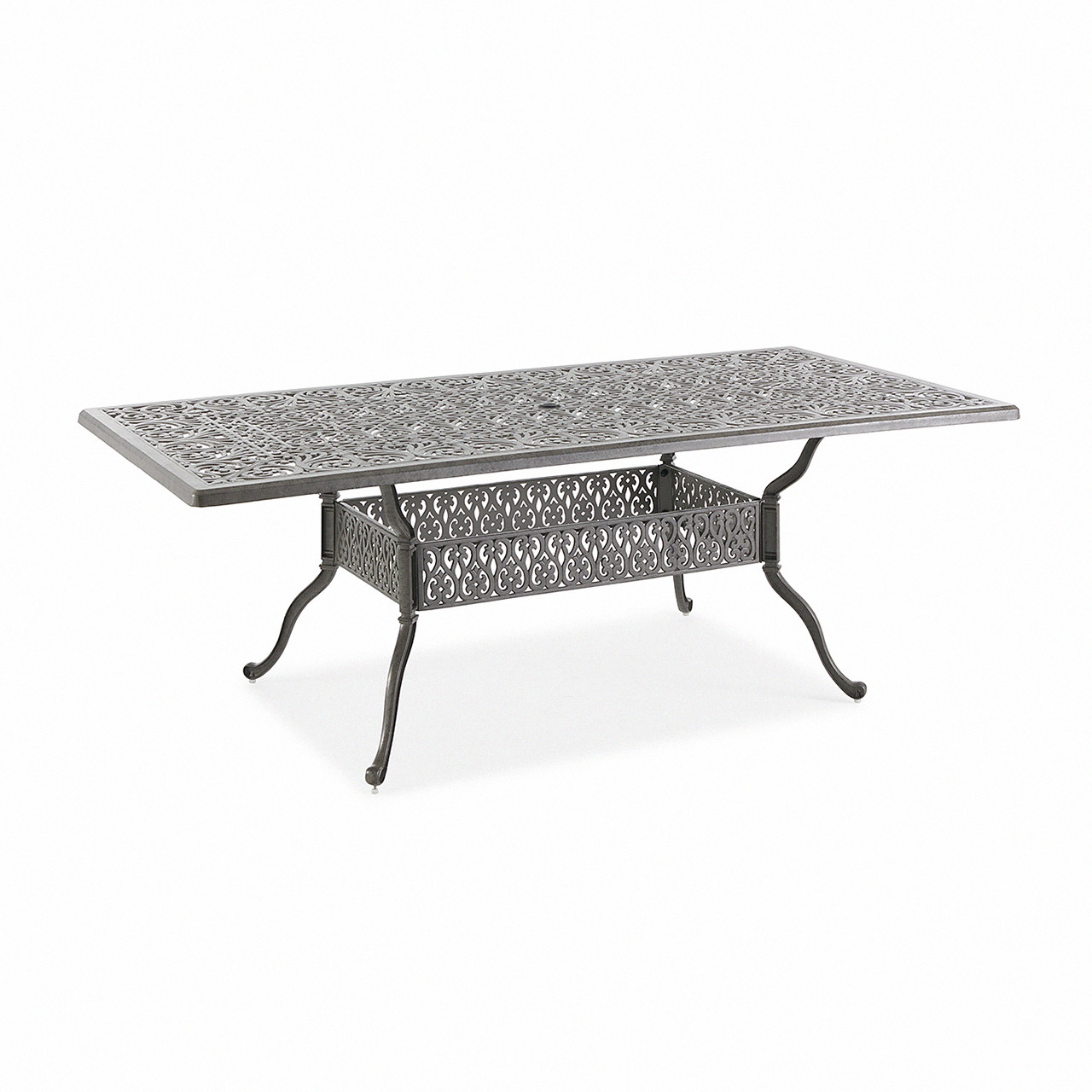 Naples Saddle Grey Cast Aluminum 84 x 42 in. Dining Table