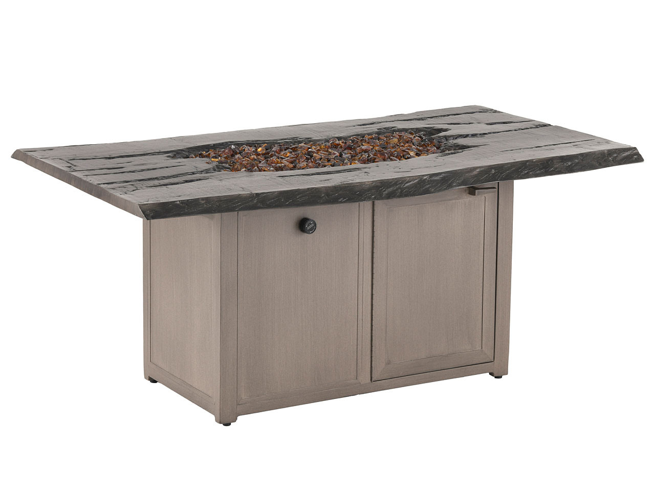 Roma Weathered Wood Cast Aluminum 54 x 29 in. Fire Pit