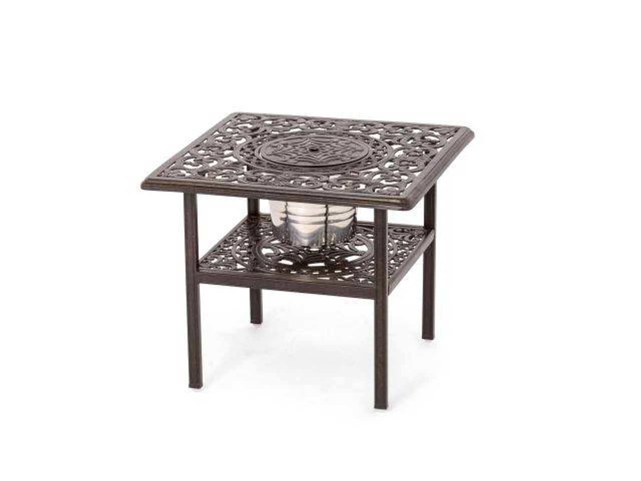 Naples Aged Bronze Cast Aluminum 26 in. Sq. Side Table