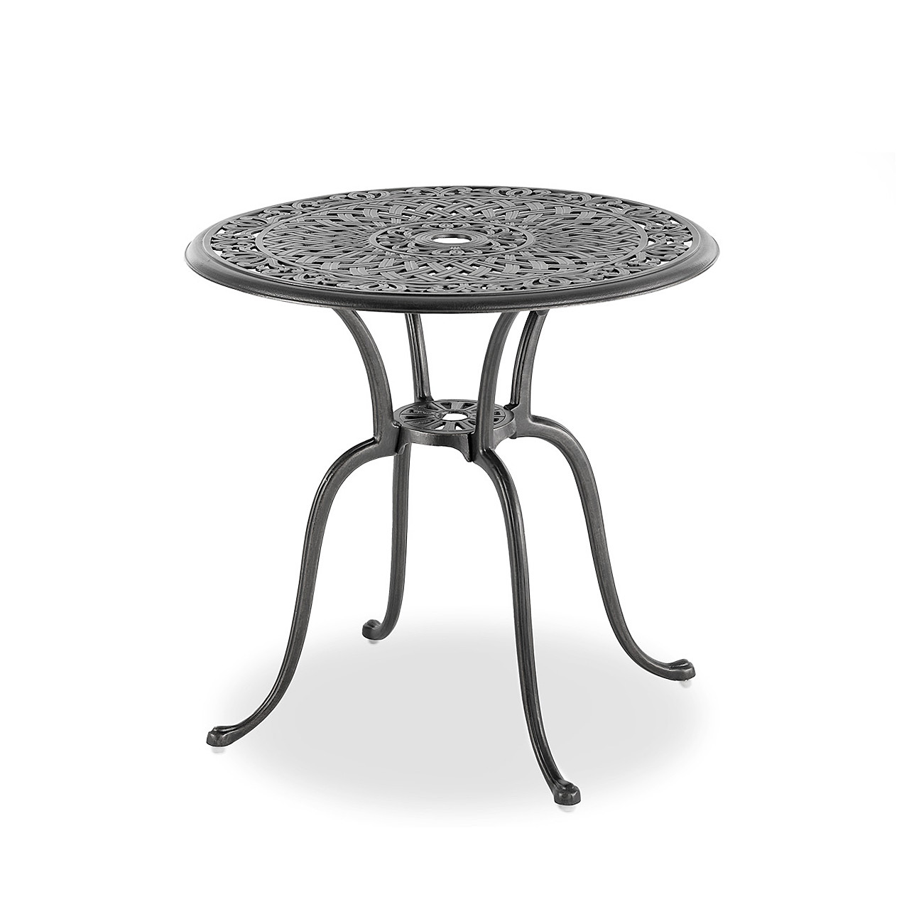 Chateau Saddle Grey Cast Aluminum 3 Pc. Bistro Set with 28 in. D Table