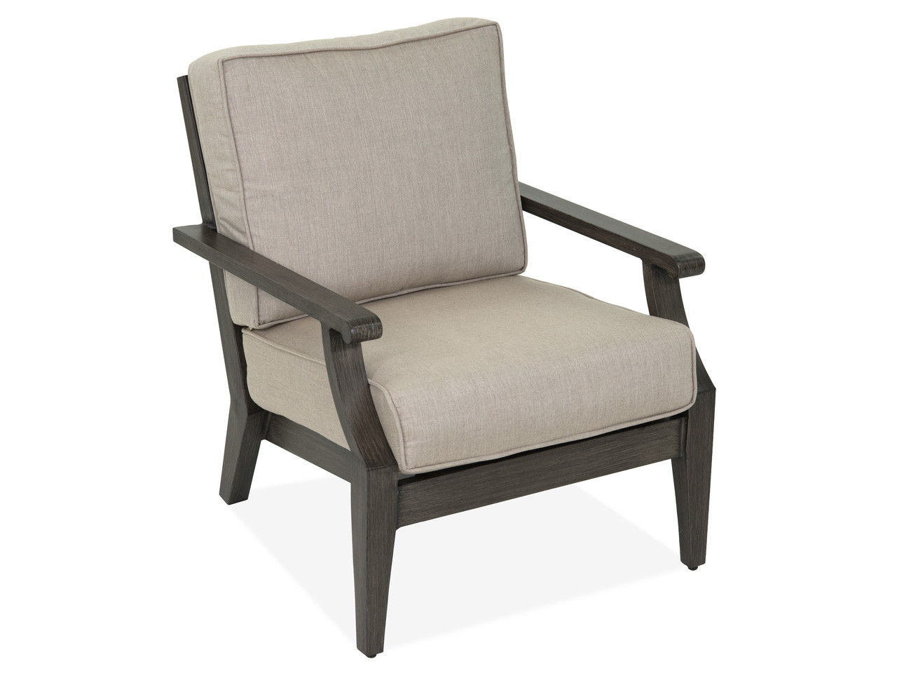 Monaco Weathered Teak Aluminum and Cast Ash Cushion 3 Pc. Sofa Set with 42 x 22 in. Coffee Table