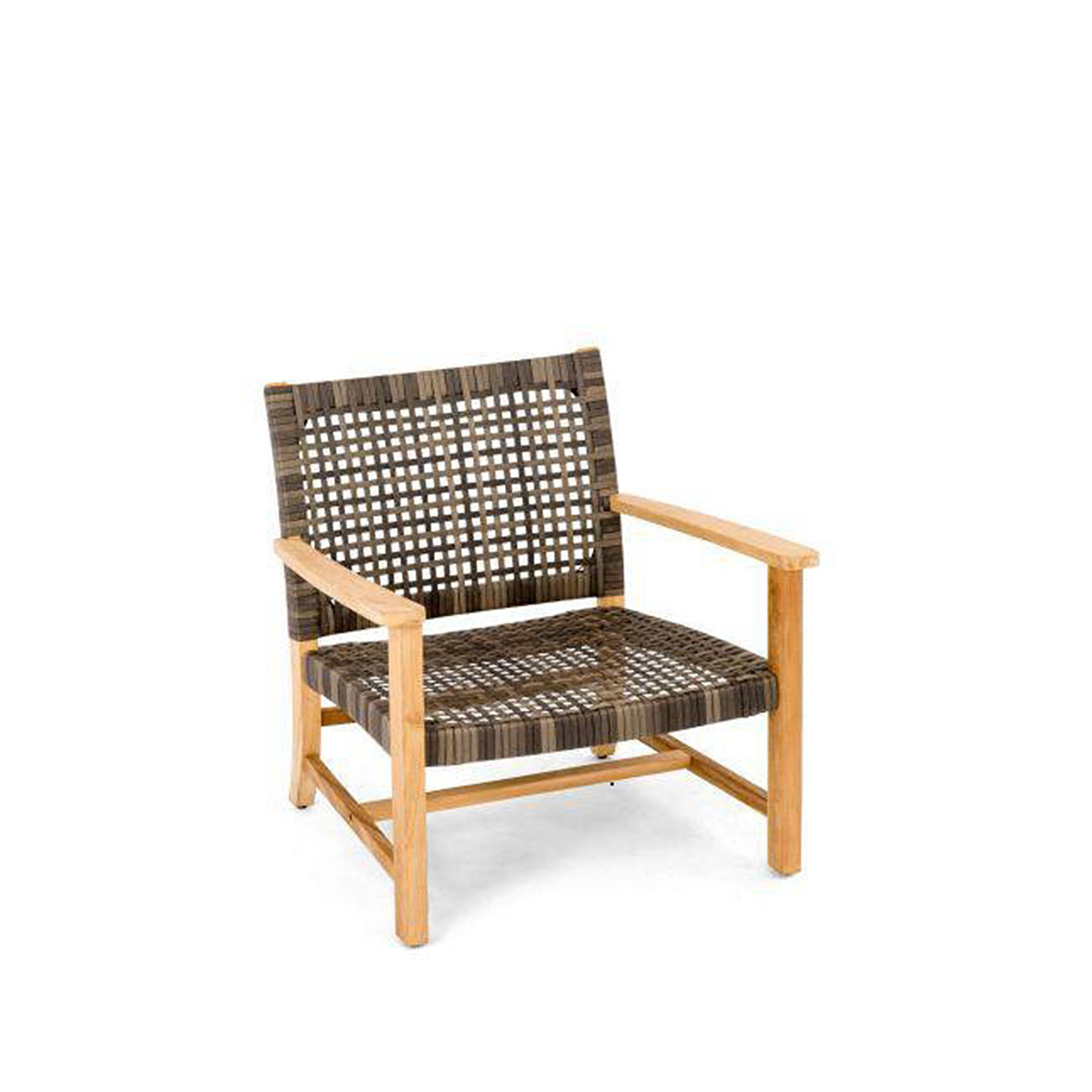 Hampton Driftwood Outdoor Wicker and Solid Teak 4 Piece Loveseat Group + 55 x 32 in. Coffee Table
