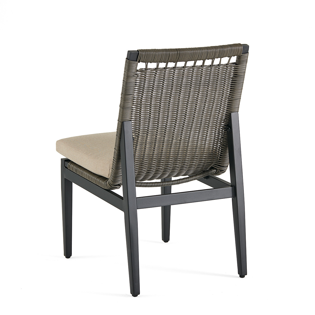 Tulum Husk Midnight Aluminum with Cushion Side Chair