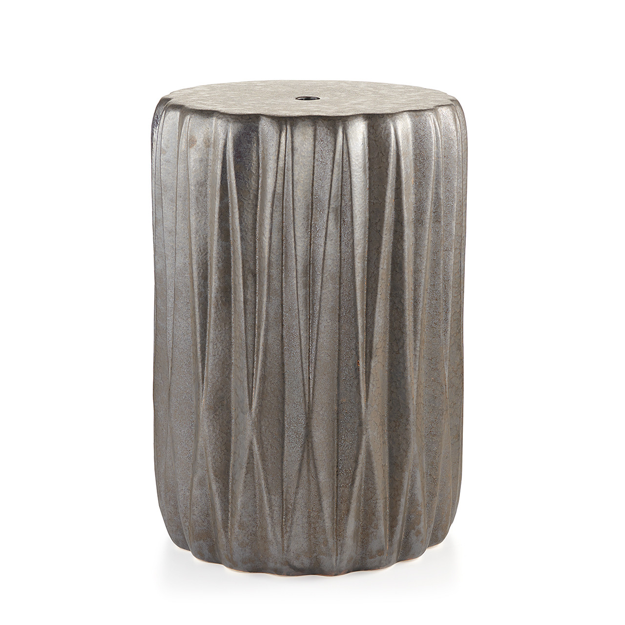 Aynor Metallic Gold and Silver Ceramic 12 in. x 17 in. Garden Stool