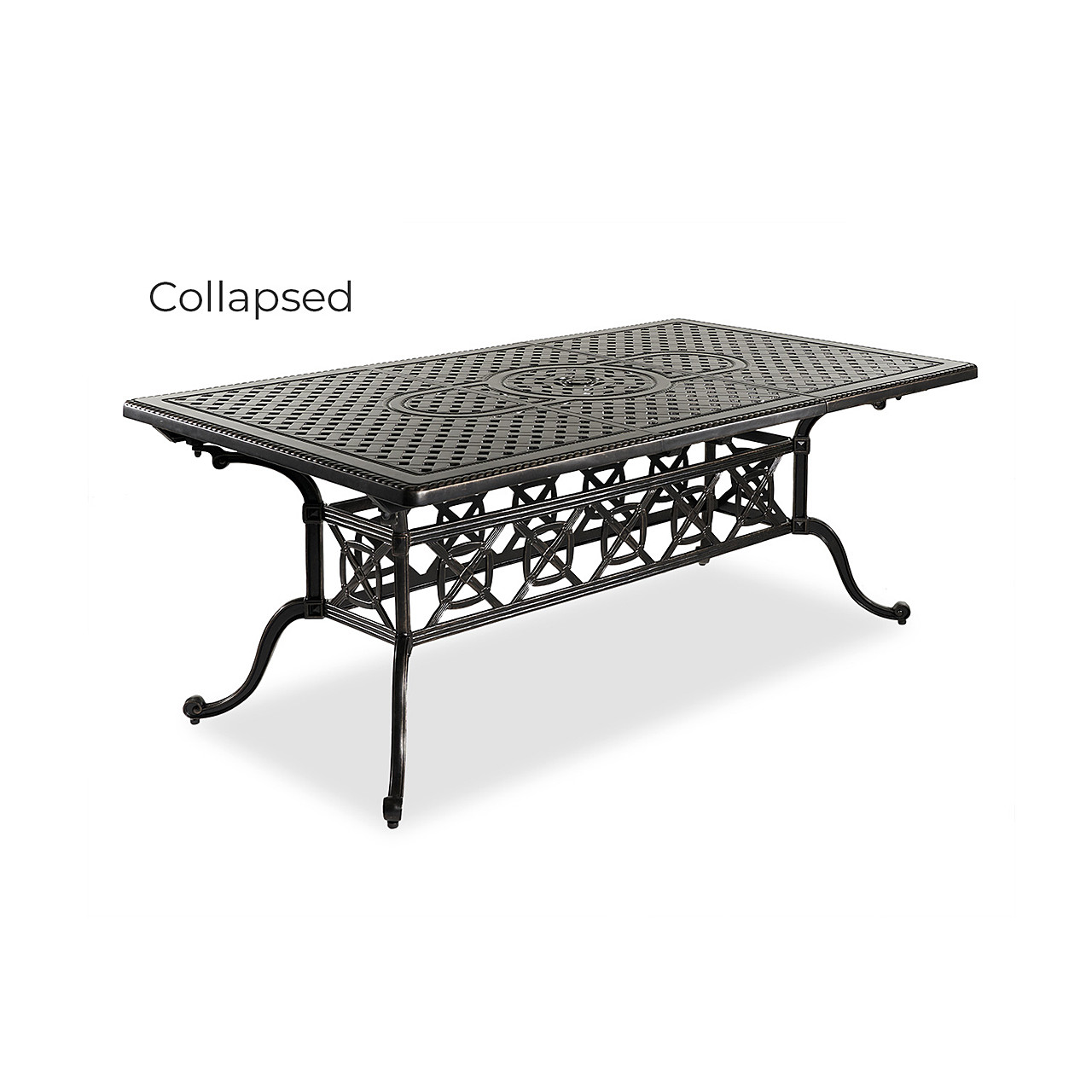 Florence Cast Aluminum 74-114 x 44 in. Double Extension Dining Table