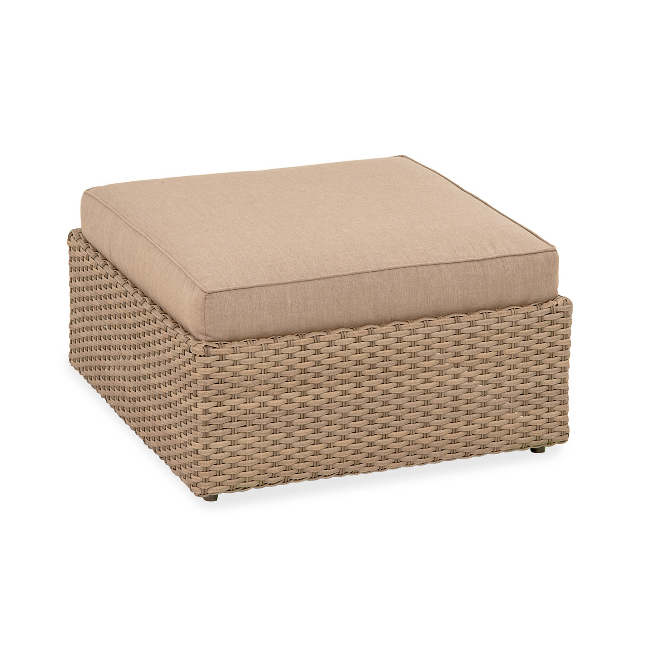 Como Sandpiper Outdoor Wicker and Cushion 35 in. Sq. Ottoman