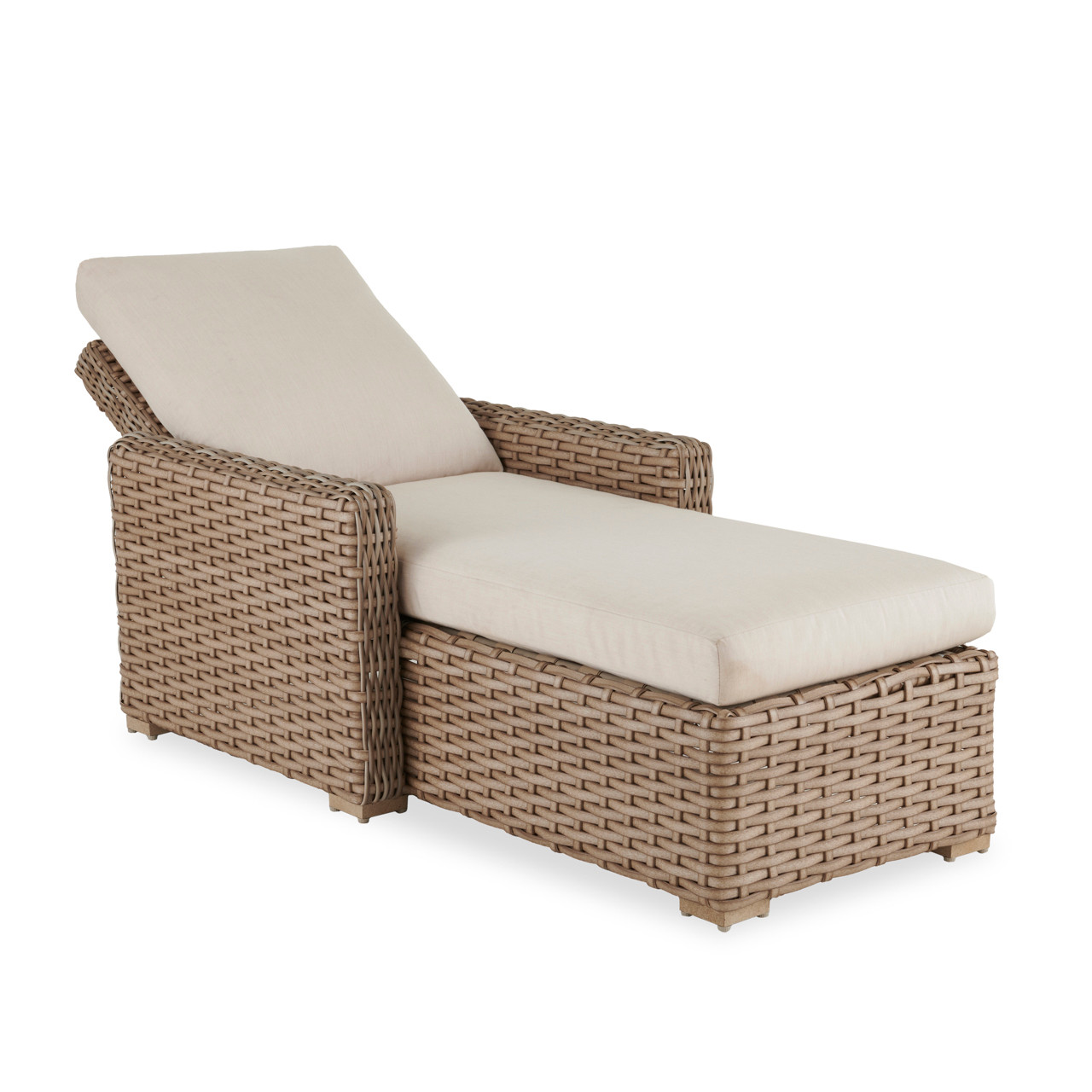 Siesta Aged Teak Outdoor Wicker and Cushion Chaise Lounge