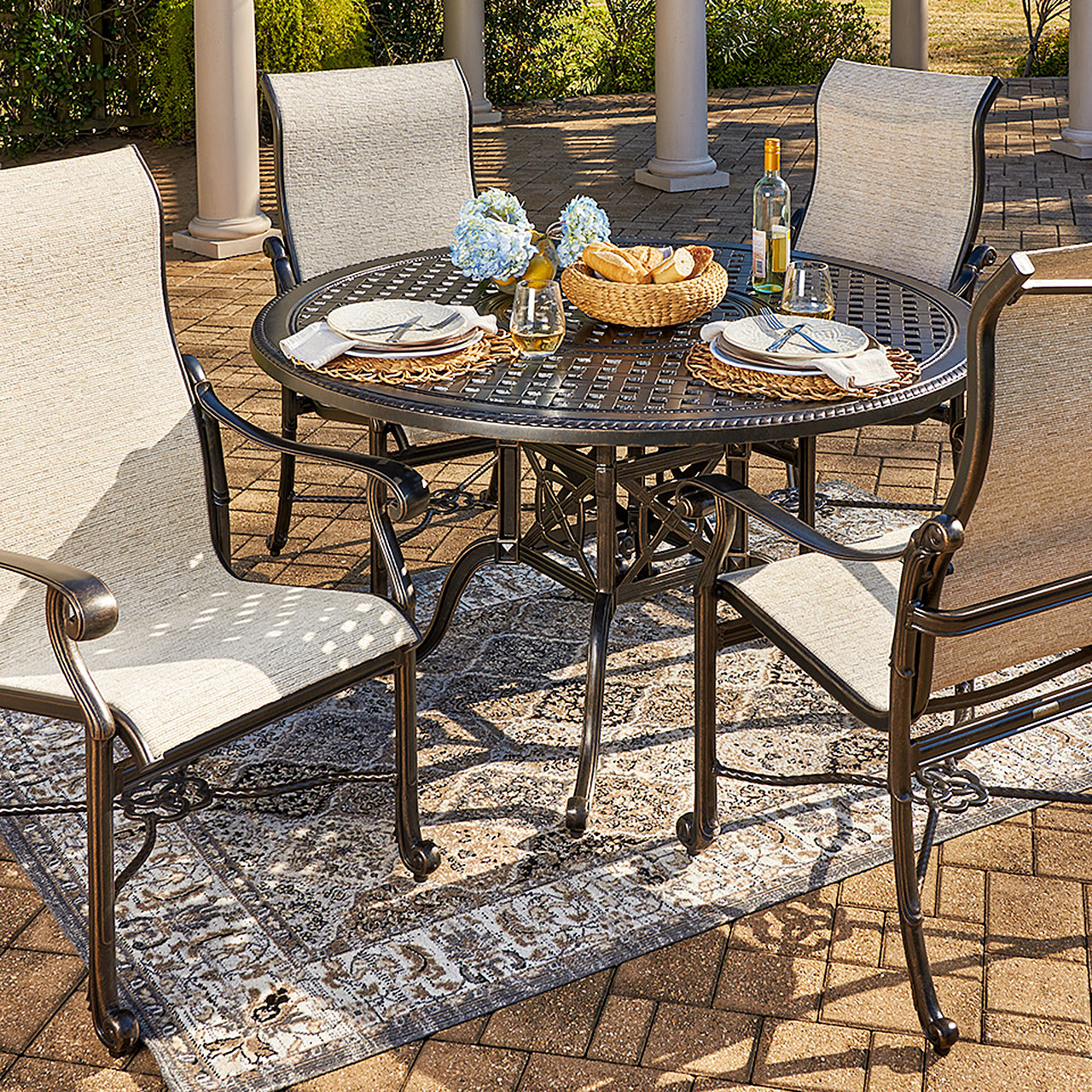 Florence Cast Aluminum with Sling Dining Chair