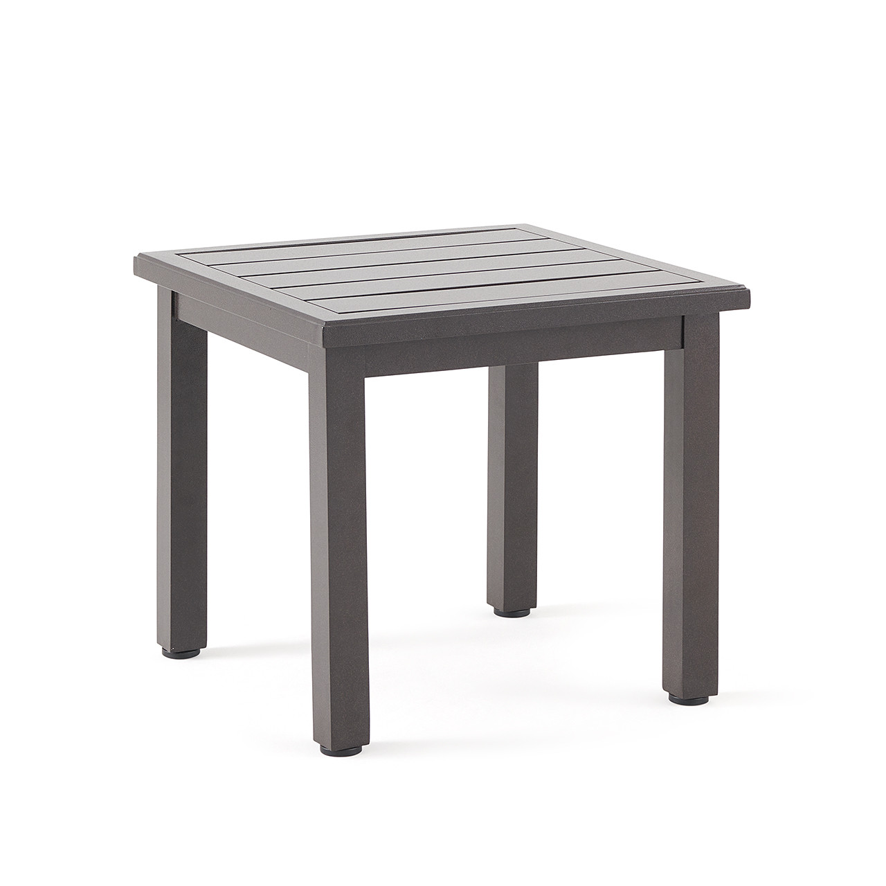 Ravello Scoria Aluminum 23 in. Sq. Slat Top End Table