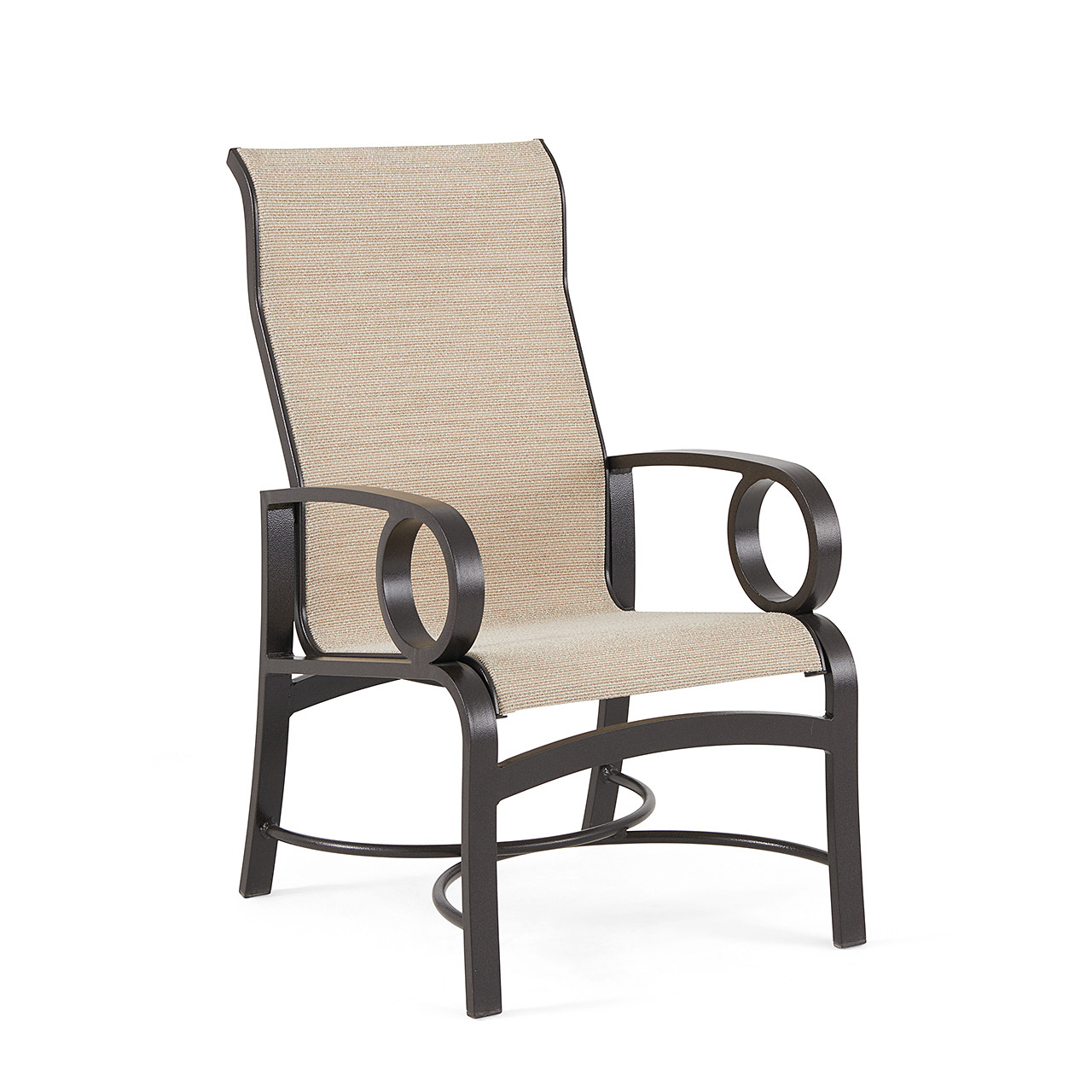 Ravello Scoria Aluminum with Matrix Birch Sling Dining Chair