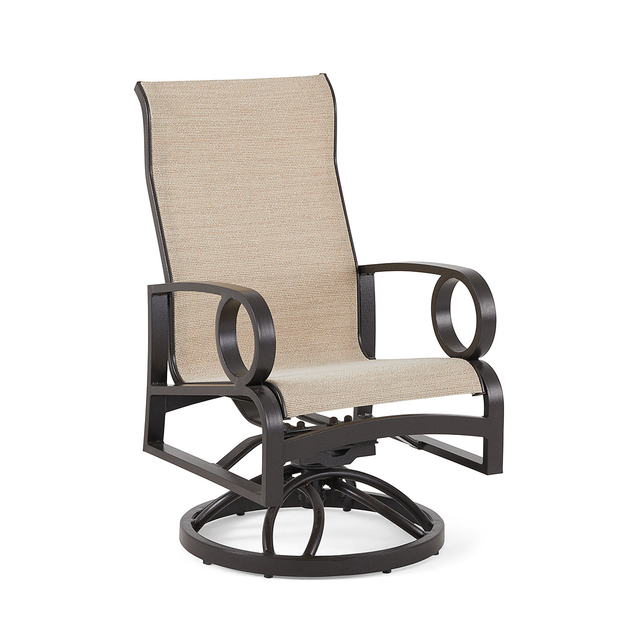 Ravello Scoria Aluminum with Matrix Birch Sling Swivel Rocker