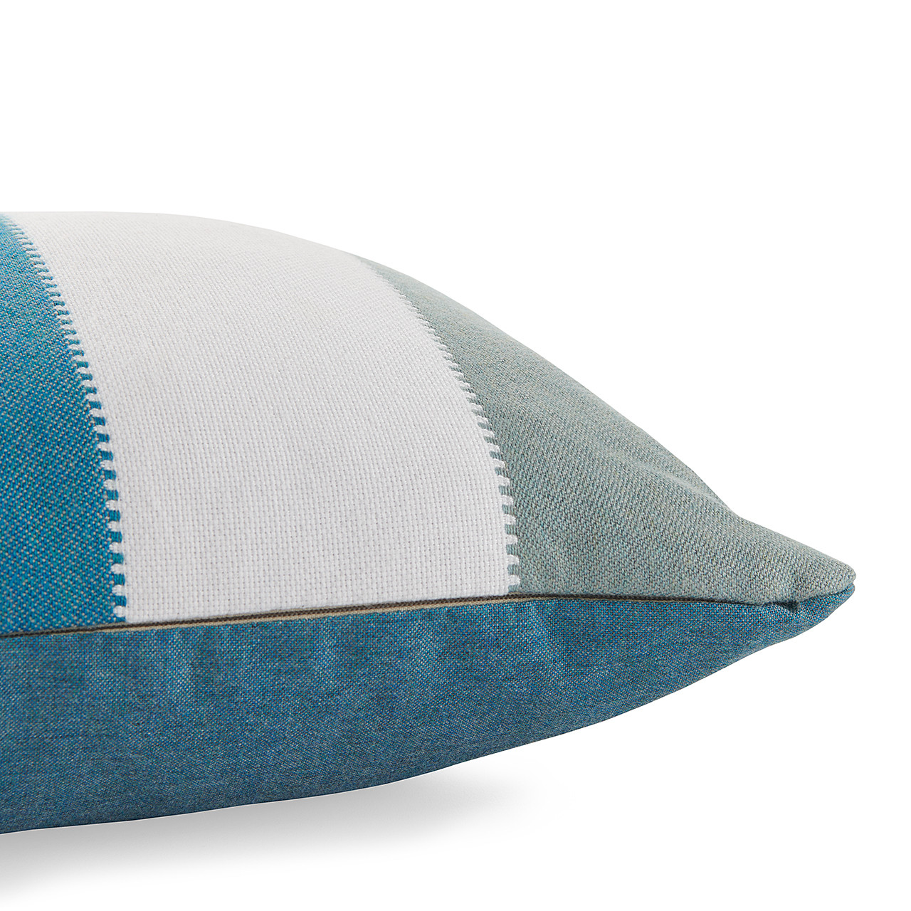 Blues Sawtooth Bar Stripe Cast Lagoon 20 x 12 in. Lumbar Pillow