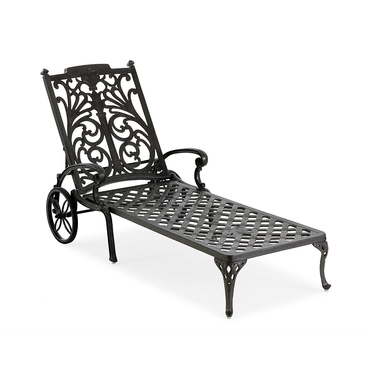 black cast aluminum chaise lounge