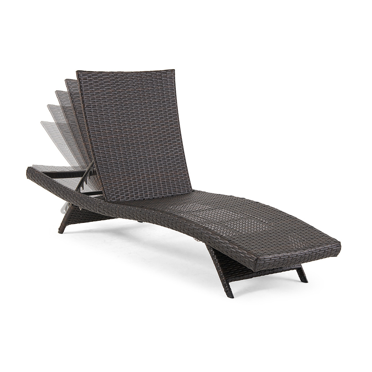 Terrace Outdoor Wicker Woven Contour Chaise Lounge