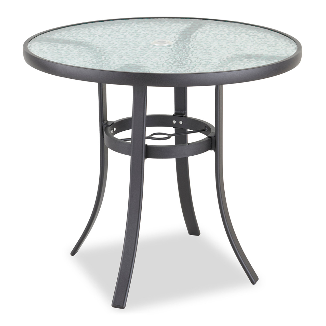 Cape Coral Aluminum 32 in. D Glass Top Dining Table