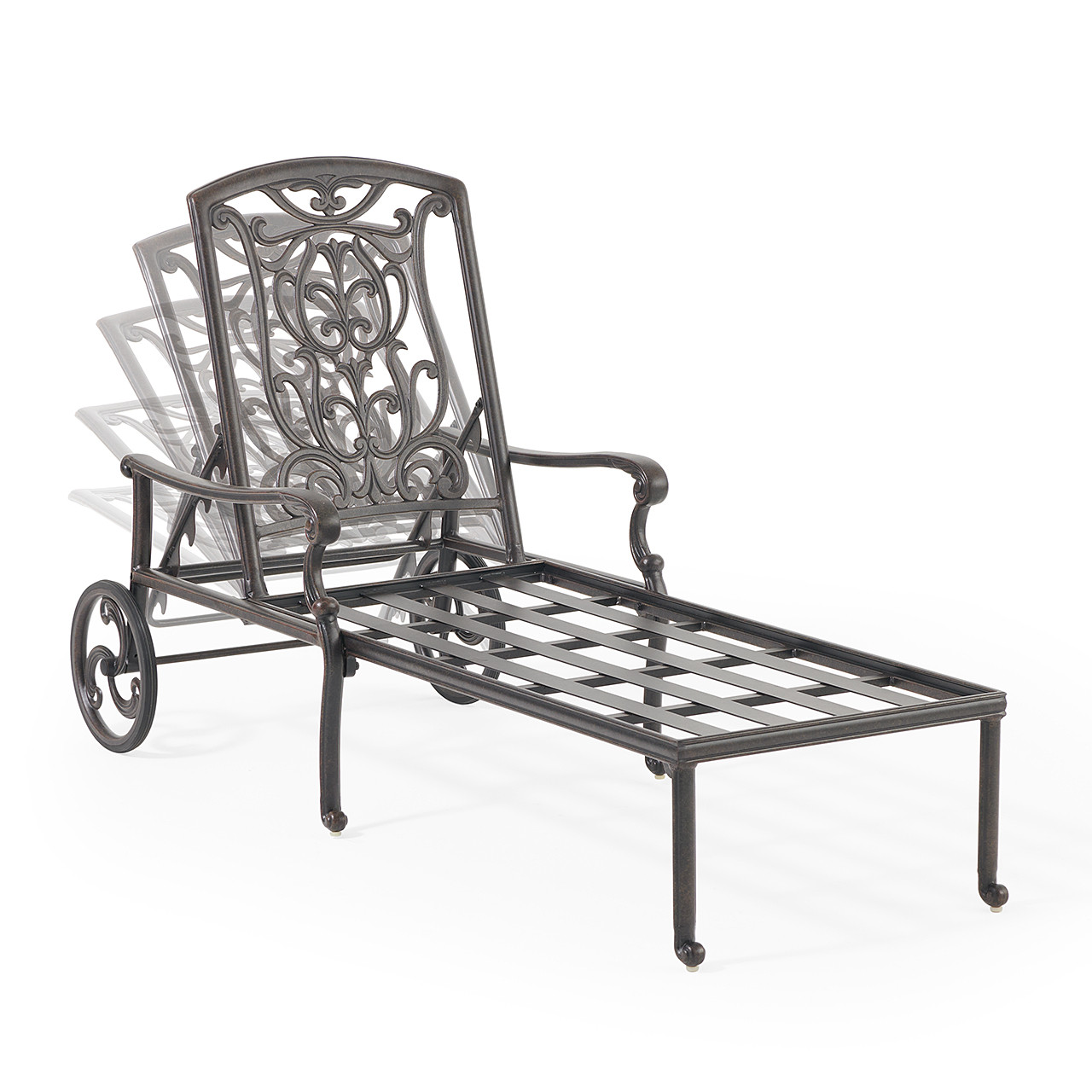 Verona Desert Bronze Cast Aluminum with Cushions 2 Piece Chaise Lounge Set