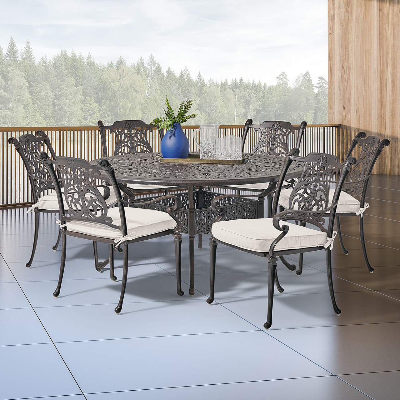 metal garden round table and chairs