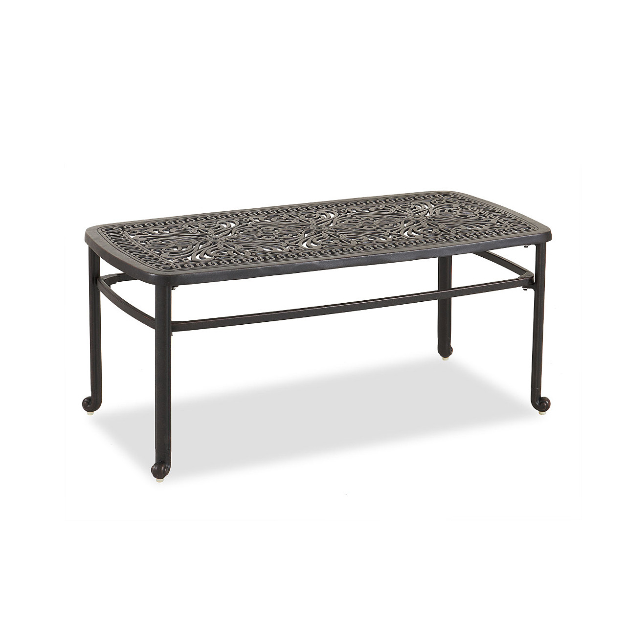 Verona Desert Bronze Cast Aluminum with Cushions 4 Pc. Loveseat Group + 42 x 21 in. Coffee Table