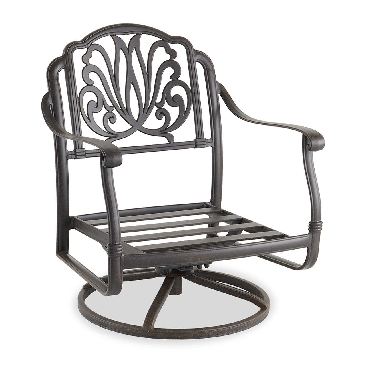 Cadiz Aged Bronze Cast Aluminum Swivel Club Rocker