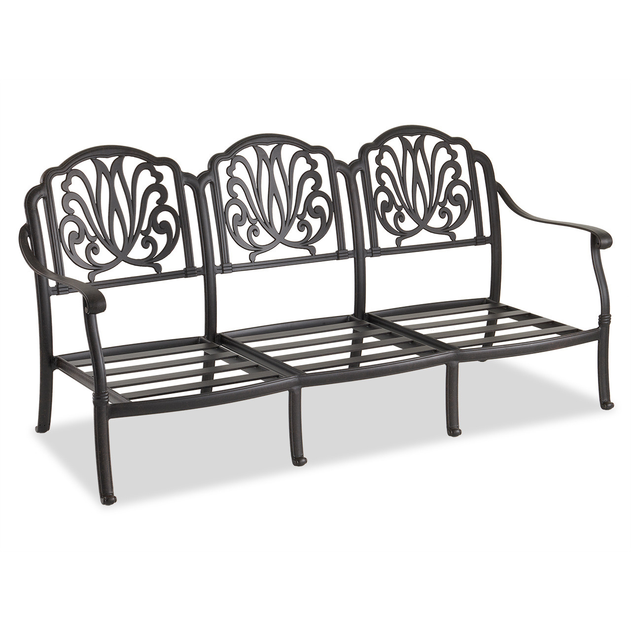 Cadiz Aged Bronze Cast Aluminum with Cushions 3 Pc. Sofa Group + Club Chair + 42 x 26 in. Coffee Table
