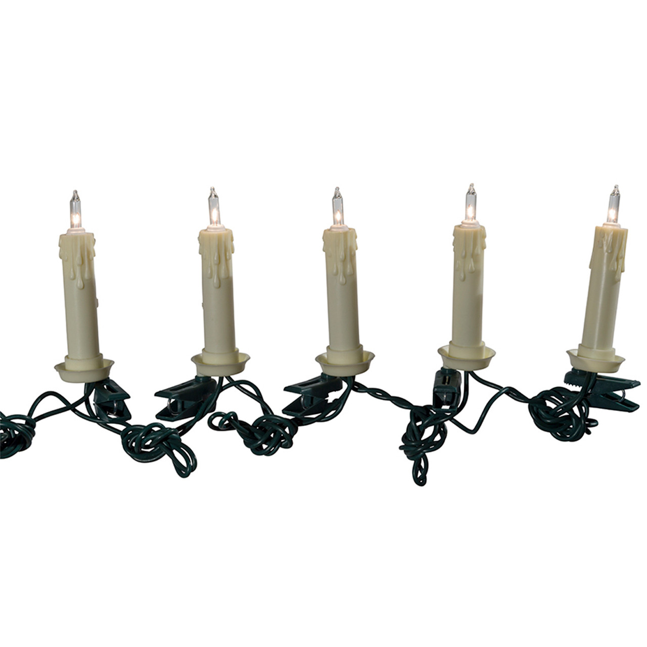 10 White 13.25 in. Clip-On Candle Light Set 