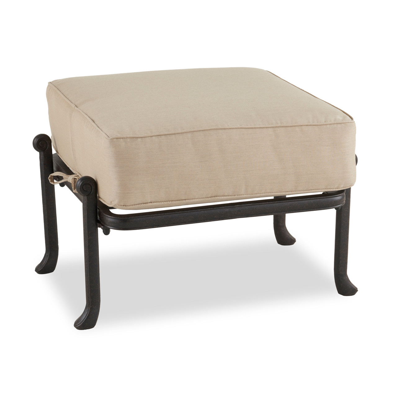 25.5 x 25.5 in. Remy Linen Outdura Self-Welt Estate Club Ottoman Cushion (Frame Sold Separately)