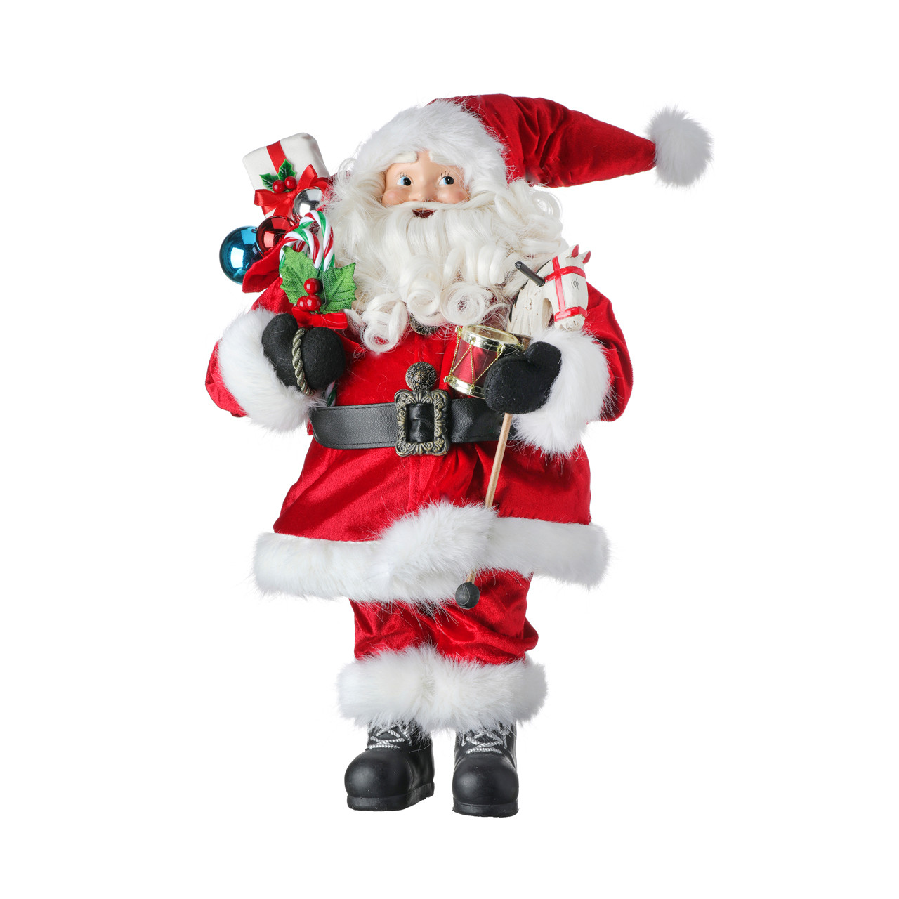 18 in. Santa with Hobby Horse & Toys 