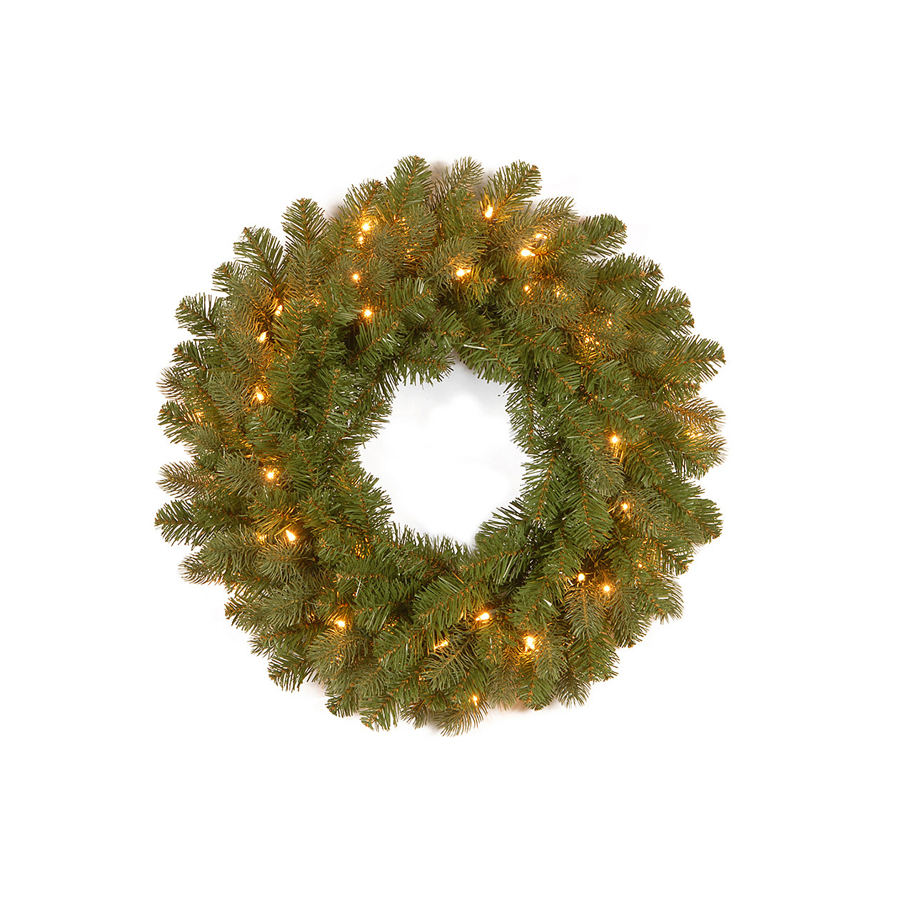 National Tree Company 24 in. Downswept Douglas Wreath with 50 LED Lights