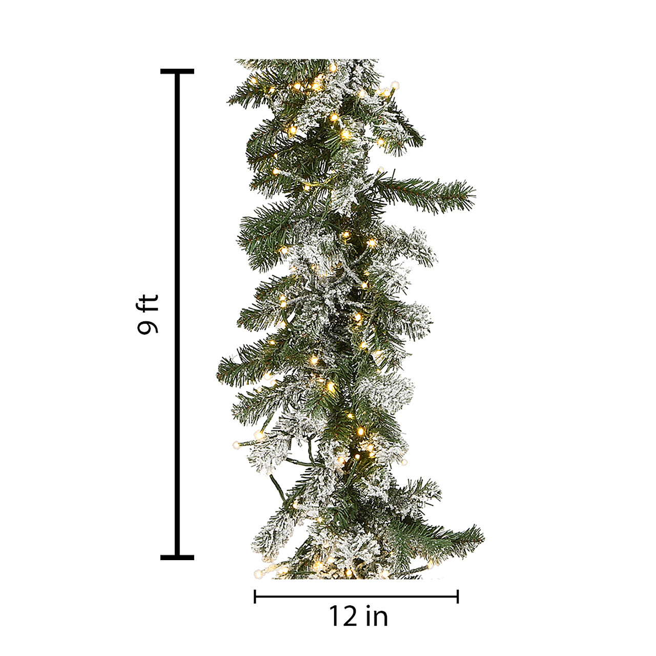 National Tree Company 9 ft. Snowy Sheffield Spruce Garland with 400 Cosmic LED Lights