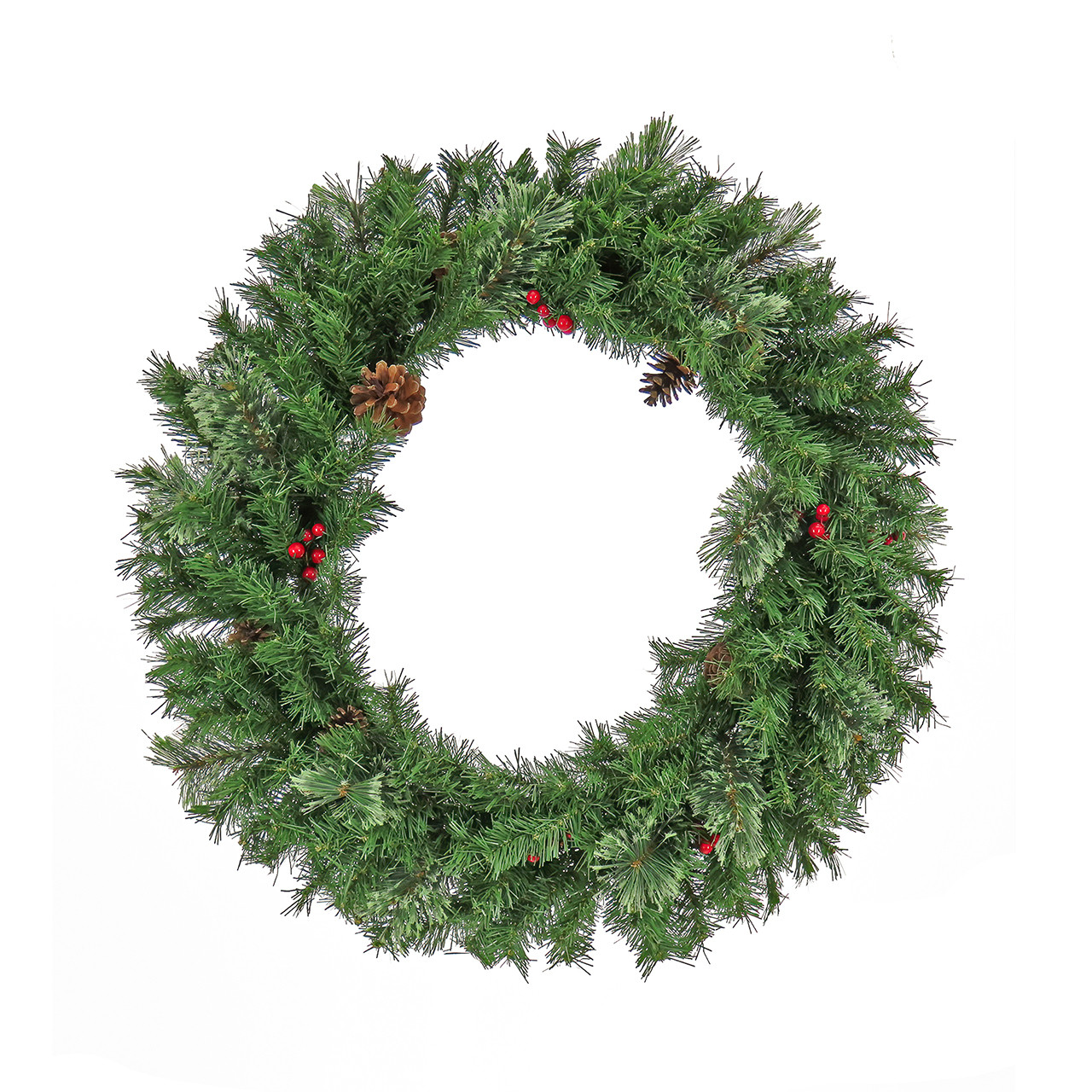 National Tree Company 30 in. Cashmere Wreath with Pinecones and Red Berries