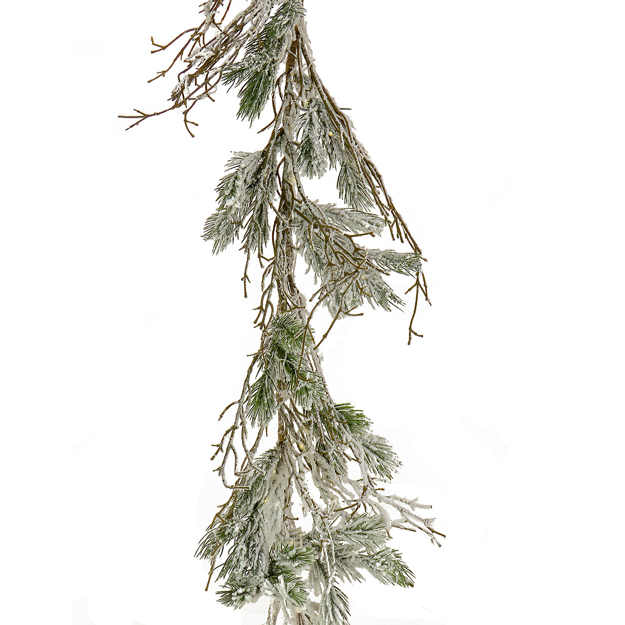 National Tree Company 9 ft. Christmas Trimmed Snowy Twig Garland with 200 LED Lights