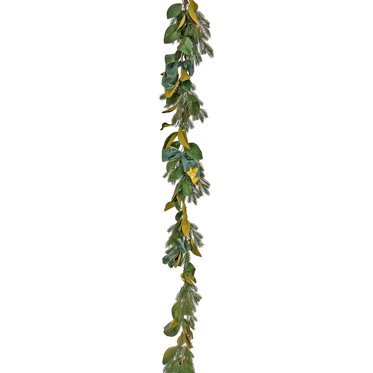 National Tree Company 9 ft. Christmas Magnolia Mix Pine Garland with 75 LED Lights