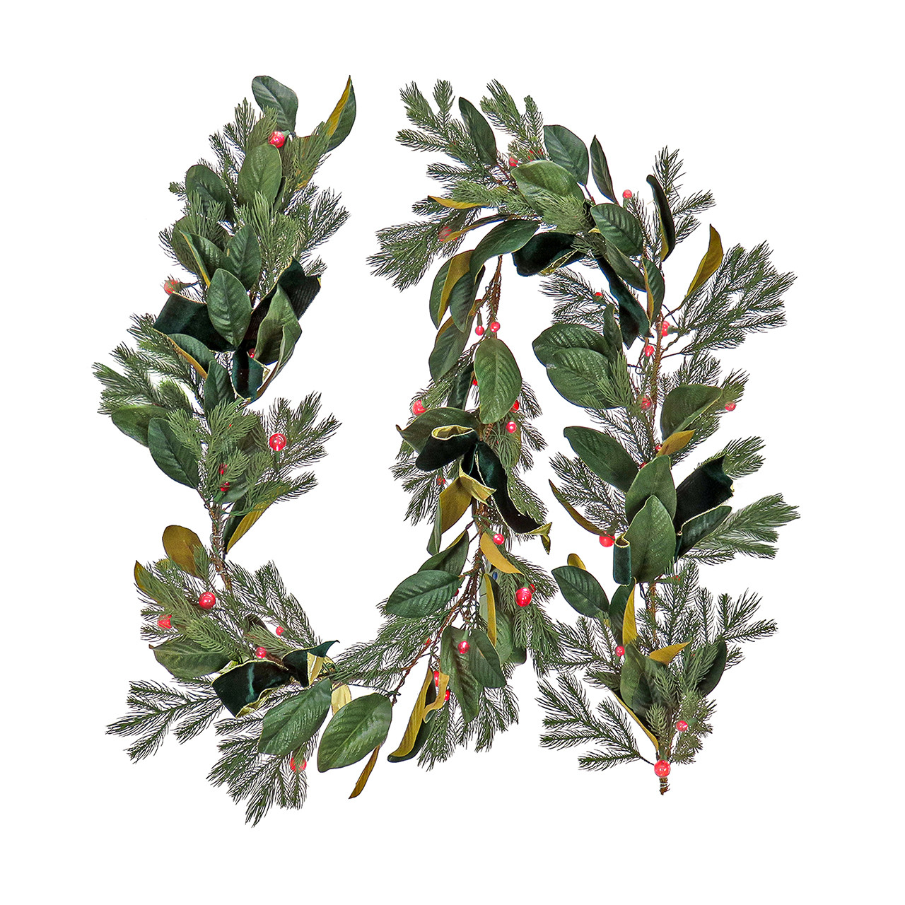 National Tree Company 9 ft. Magnolia Mix Pine Garland with 75 LED Lights