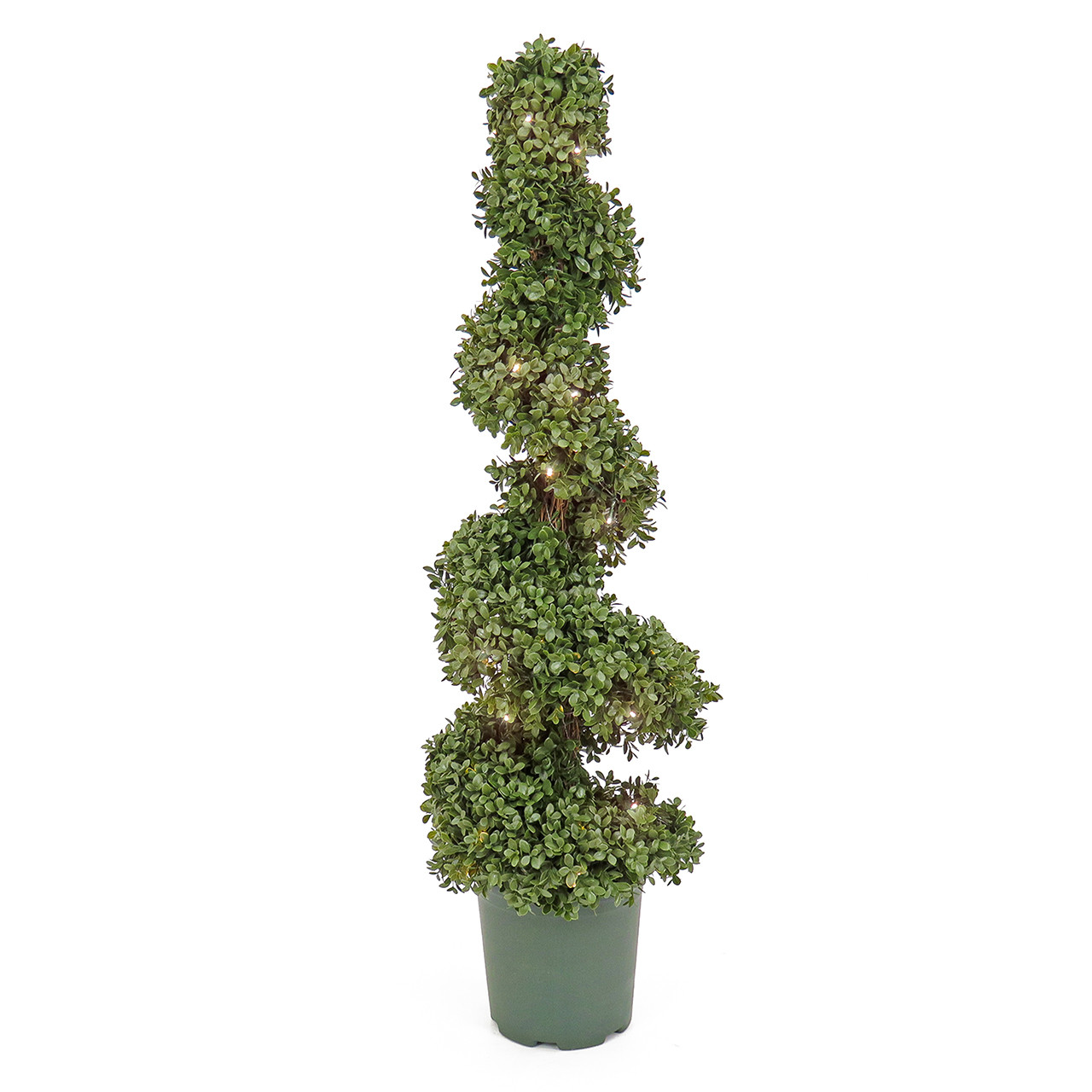 National Tree Company 44 in. Artificial Boxwood Spiral Topiary with 70 LED lights