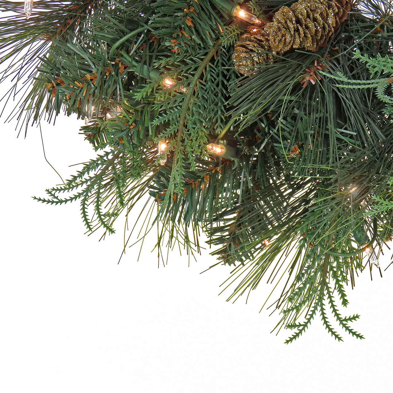 National Tree Company 24 in. North Conway Wreath with 50 Clear Lights