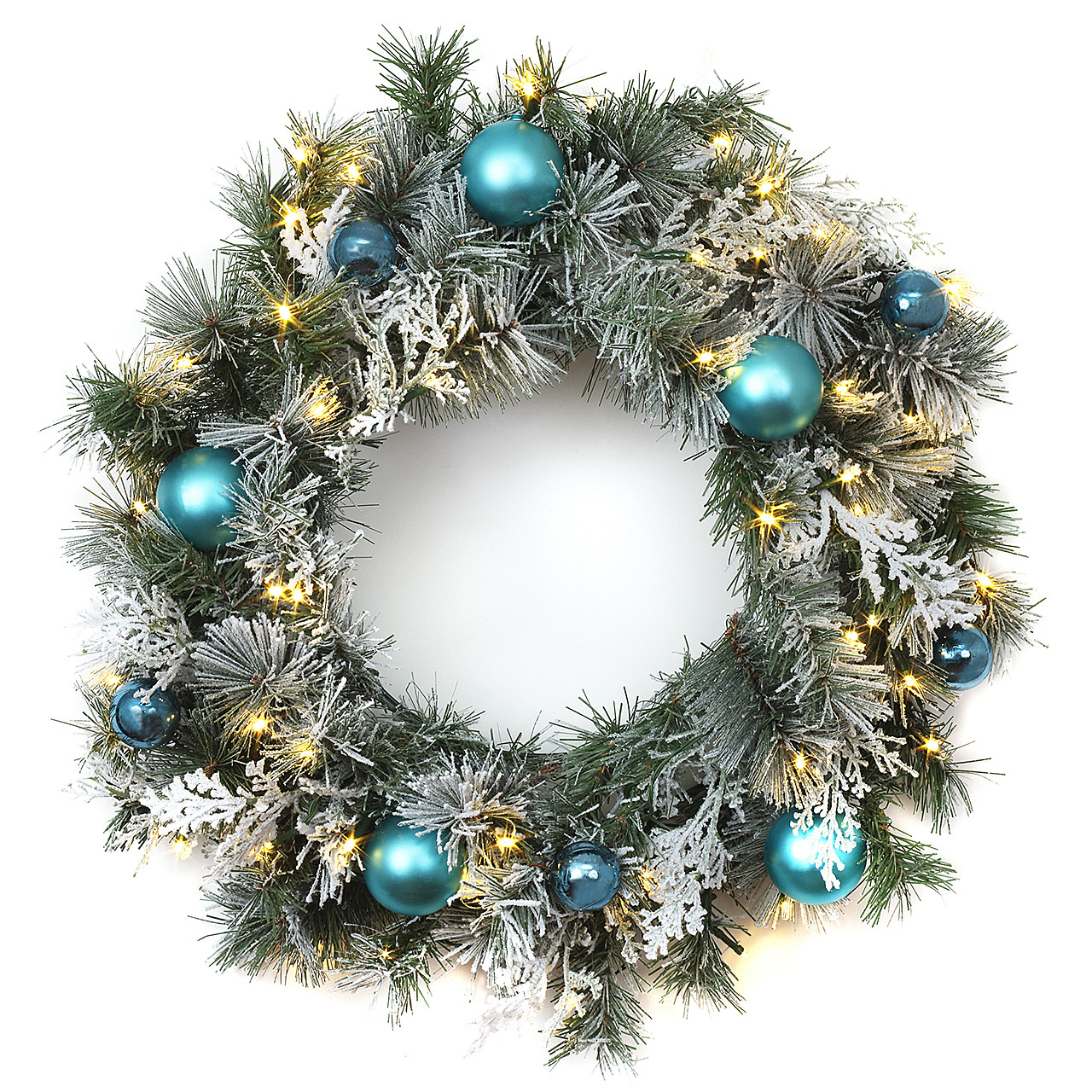 National Tree Company 24 in. Tinkham Pine Wreath with 50 LED Lights